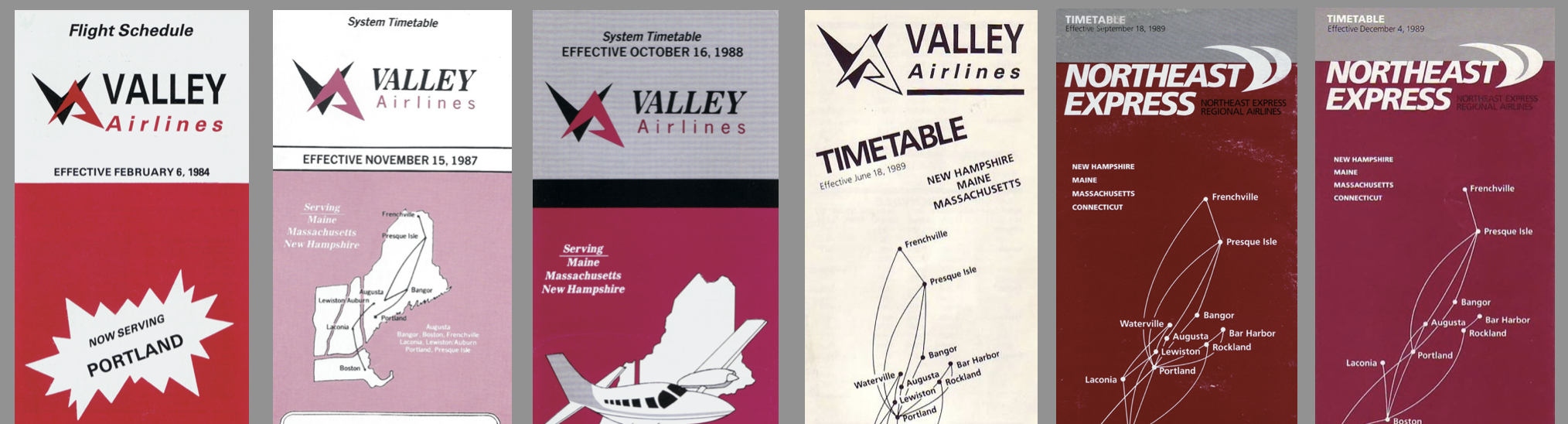 Timetables Northeast Express Valley Airlines Northwest Airlines