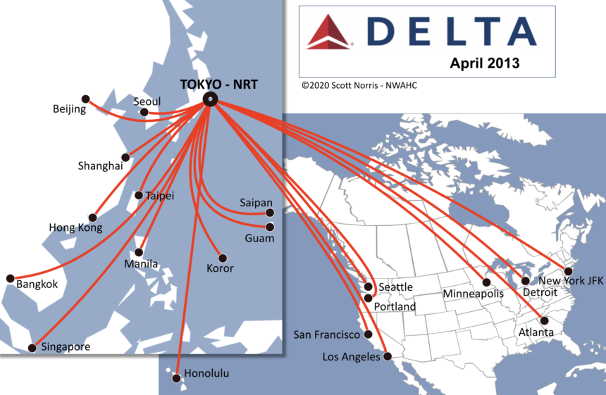 REFLECTIONS Extra – Narita route history in maps – Northwest Airlines ...