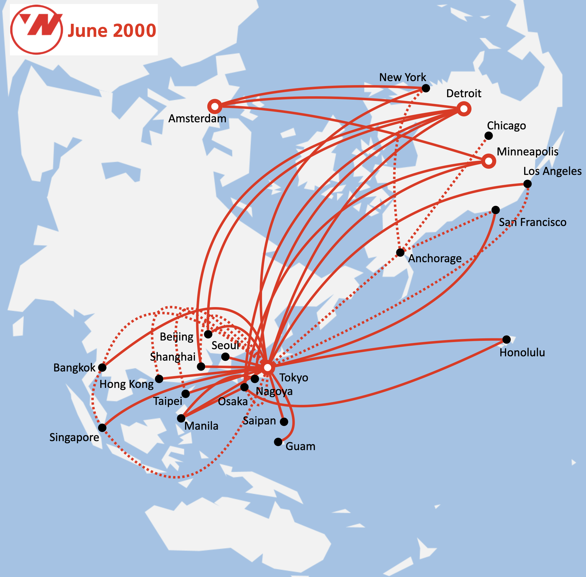 Maps Of Northwest’s Boeing 747 Routes Over The Years - Northwest ...