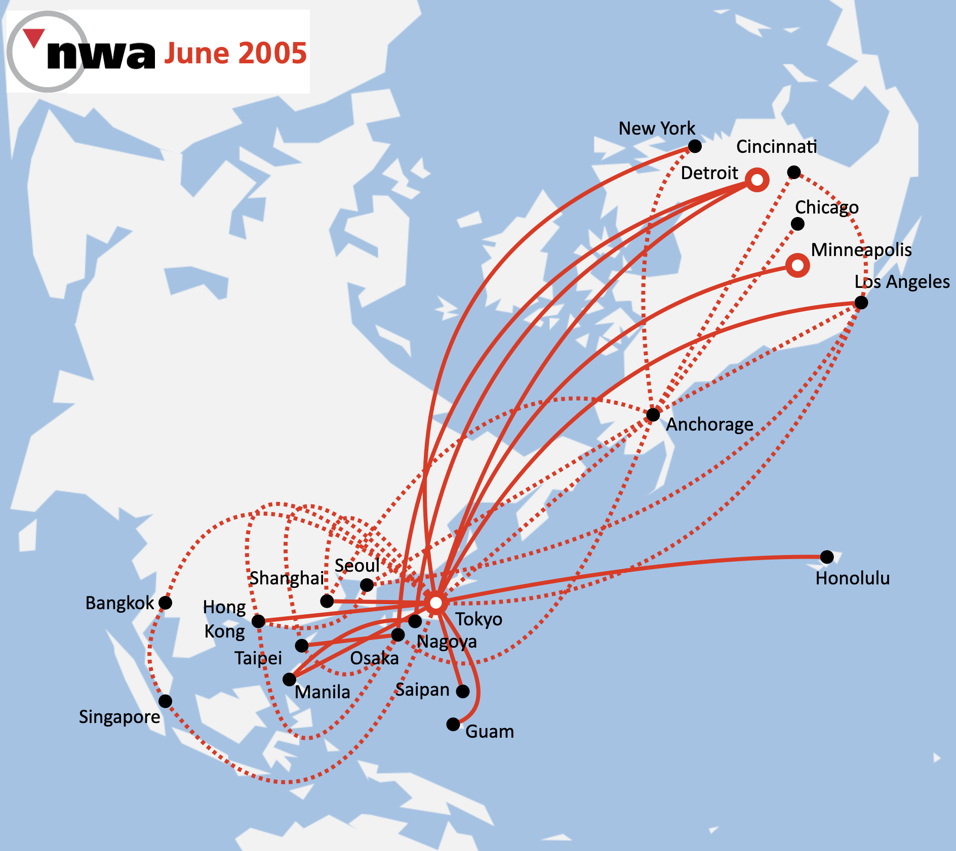 Maps Of Northwest’s Boeing 747 Routes Over The Years - Northwest ...